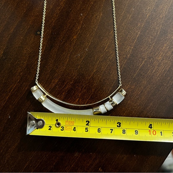 Alexis Bittar Gold Capped Crescent Lucite Necklace NWT - Picture 9 of 9